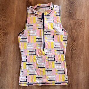 J Crew - Vintage Y2K Zip Rash guard Top with Contrast Stitching